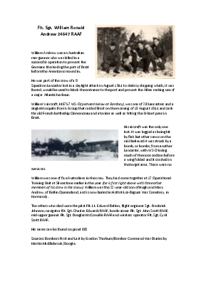 A preview of a PDF biography for Andrew, William Ronald